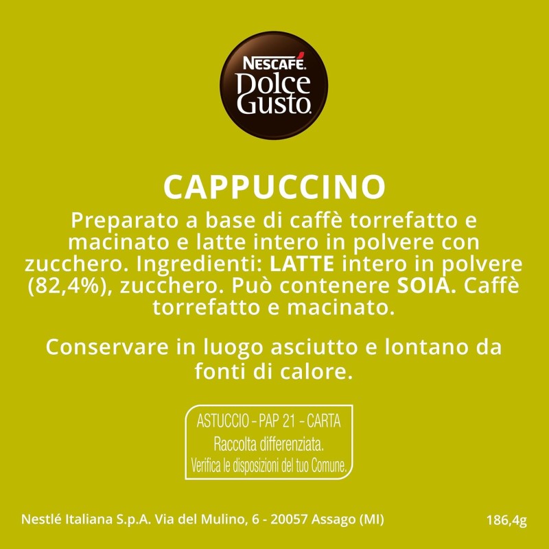 NESCAFÉ DOLCE GUSTO Cappuccino, 6 Confezioni da 16 Capsule (96 Capsule Compatibili Nescafé Dolce Gusto) NESCAFÉ DOLCE GUSTO Cappuccino, 6 Confezioni da 16 Capsule (96 Capsule Compatibili Nescafé Dolce Gusto)