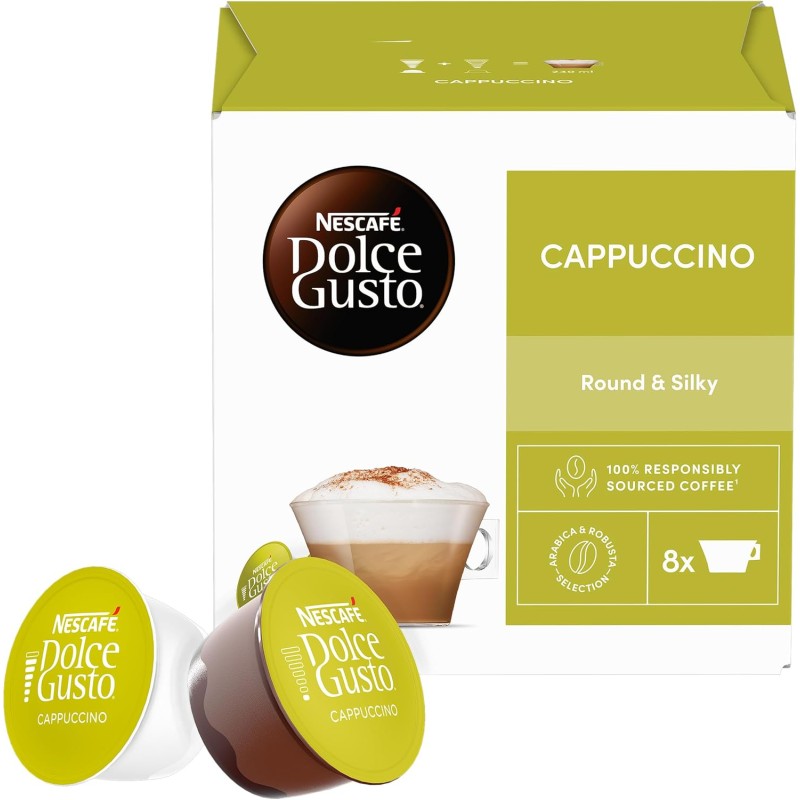 NESCAFÉ DOLCE GUSTO Cappuccino, 6 Confezioni da 16 Capsule (96 Capsule Compatibili Nescafé Dolce Gusto) NESCAFÉ DOLCE GUSTO Cappuccino, 6 Confezioni da 16 Capsule (96 Capsule Compatibili Nescafé Dolce Gusto)