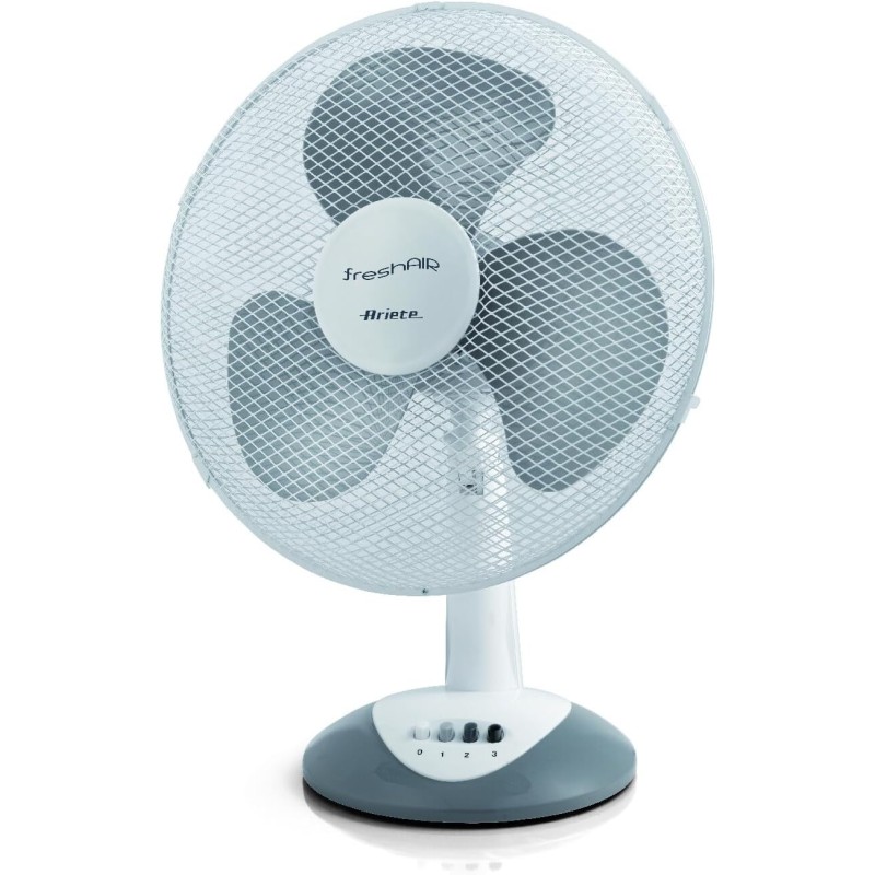 Ariete 847 Ventilatore da Tavolo, 3 velocità, Elica a 3 Pale, Funzione Oscillazione e Inclinazione, 40 W, Plastica, Bianco