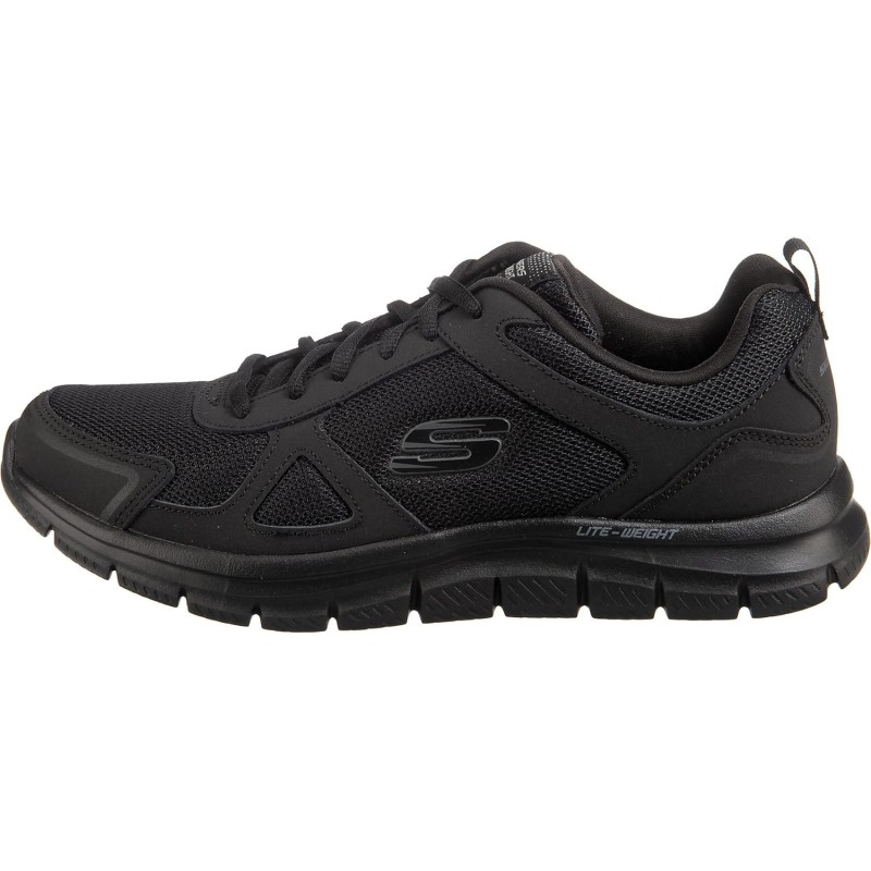 Skechers Track-scloric 52631-bbk, Sneakers Basse Uomo - 42 EU Black Leather Mesh Pu Trim Skechers Track-scloric 52631-bbk, Sneakers Basse Uomo - 42 EU Black Leather Mesh Pu Trim