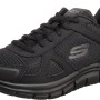 Skechers Track-scloric 52631-bbk, Sneakers Basse Uomo - 42 EU Black Leather Mesh Pu Trim
