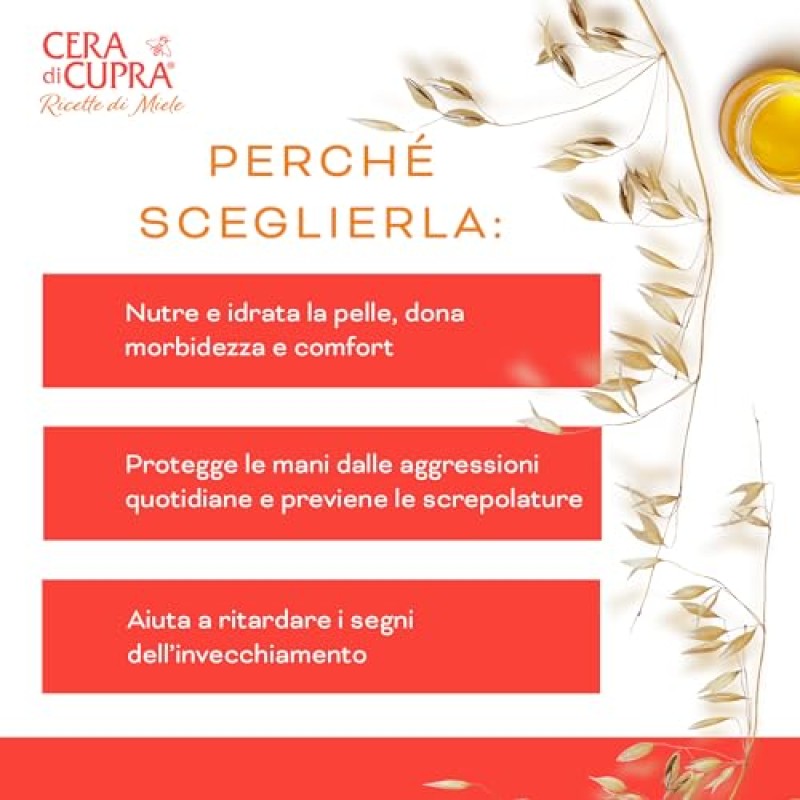Cera di Cupra, Crema Mani Nutriente Protettiva, Trattamento Quotidiano per le Mani, Nutre e Idrata la Pelle Donando Morbidezza e Comfort, Made in Italy, Dermatologicamente Testato, 75 ml - 75 ml (Confezione da 1)