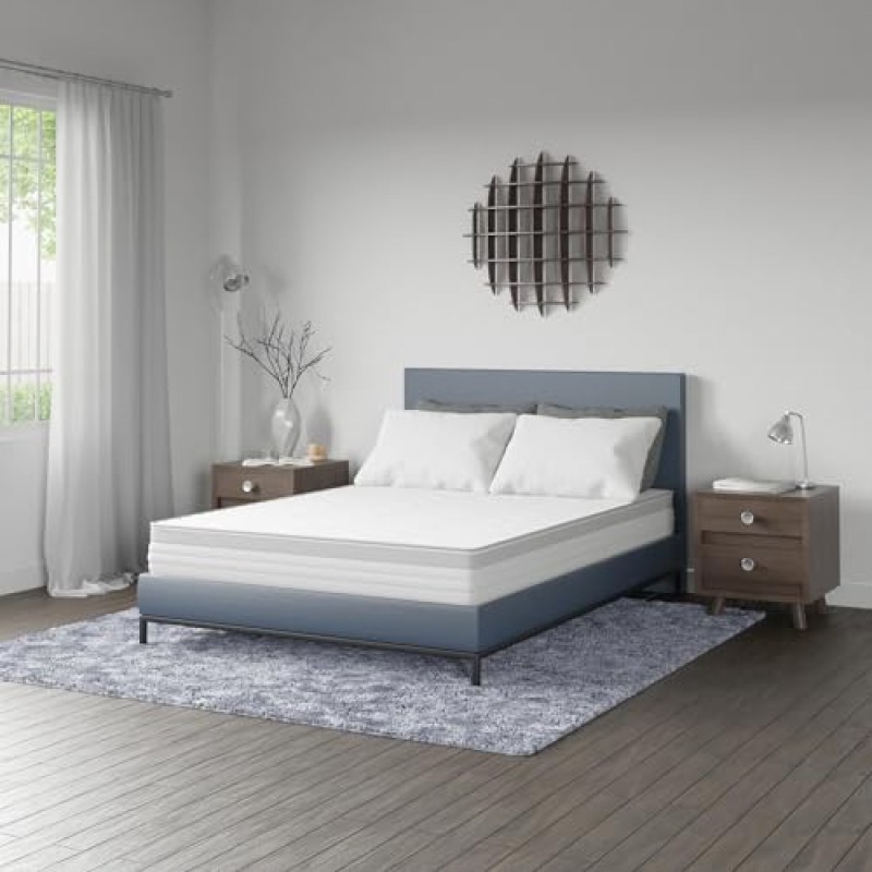 Amazon Basics Materasso Matrimoniale a molle insacchettate a 7 zone, Medio-rigido (H3), 160 x 190 x 21.5 cm, Bianco - 160 x 190 x 21.5 cm