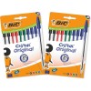 BIC Cristal Original, Penne a Sfera, Inchiostri Blu, Nero, Verde e Rosso, Punta Media (1.0 mm), Confezione 20 Penne Economiche, Cancelleria Scuola e Ufficio - 10 unità (Confezione da 2)