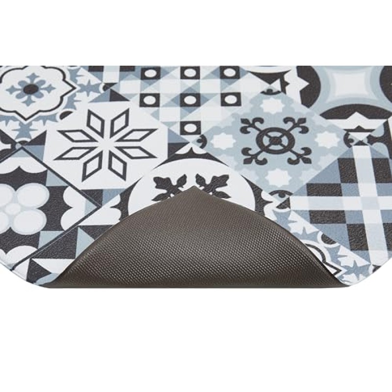 andiamo - Tappeto da Cucina in PVC con Superficie Liscia e Design Colorati, di Facile Manutenzione, Resistente e Privo di Sostanze nocive, Colore: Grigio, Dimensioni: 50 x 150 cm - 50 x 150 cm Grau