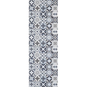 andiamo - Tappeto da Cucina in PVC con Superficie Liscia e Design Colorati, di Facile Manutenzione, Resistente e Privo di Sostanze nocive, Colore: Grigio, Dimensioni: 50 x 150 cm - 50 x 150 cm Grau