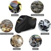 Favoto Telo Coprimoto Resistente a Acqua, Polvere, Pioggia, Vento, Escrementi di Uccelli, Copertura Antifurto per Moto Motorino Motocicletta Scooter - 245 * 105 * 125cm (XXL)