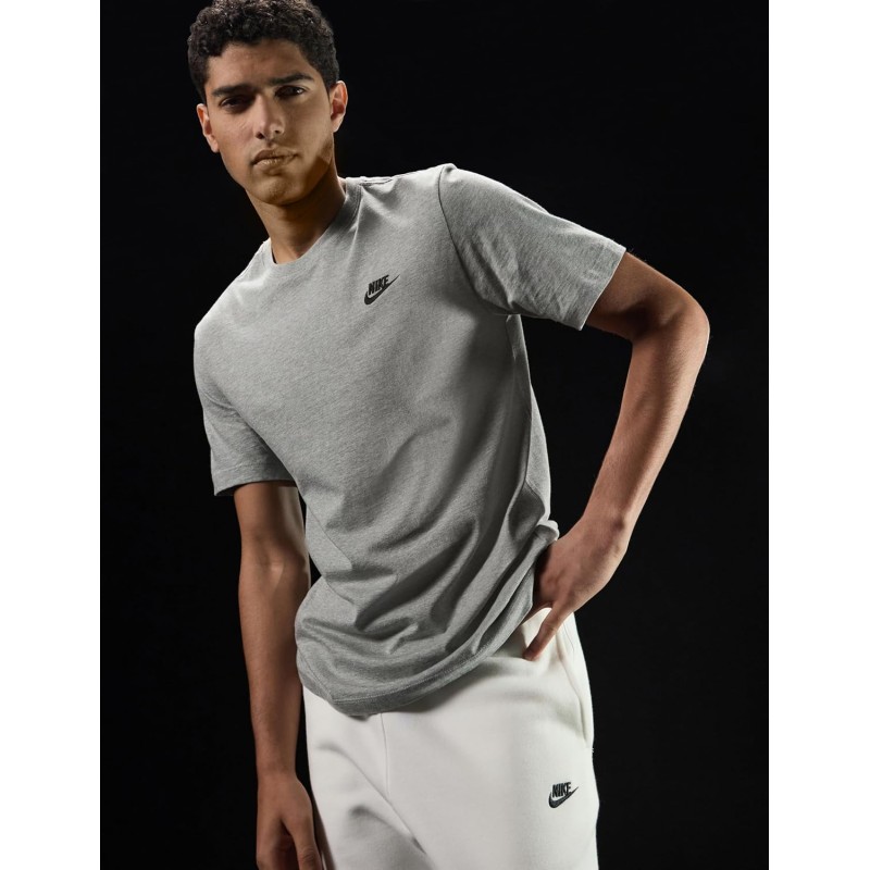 Nike M NSW Club Tee Maglietta Uomo (Pacco da 1) - S Dk Grey Heather Black Nike M NSW Club Tee Maglietta Uomo (Pacco da 1) - S Dk Grey Heather Black
