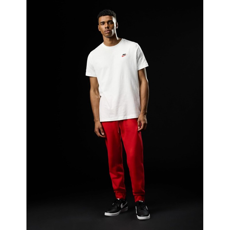Nike M NSW Club Tee Maglietta Uomo (Pacco da 1) - XXL White Black University Red Nike M NSW Club Tee Maglietta Uomo (Pacco da 1) - XXL White Black University Red