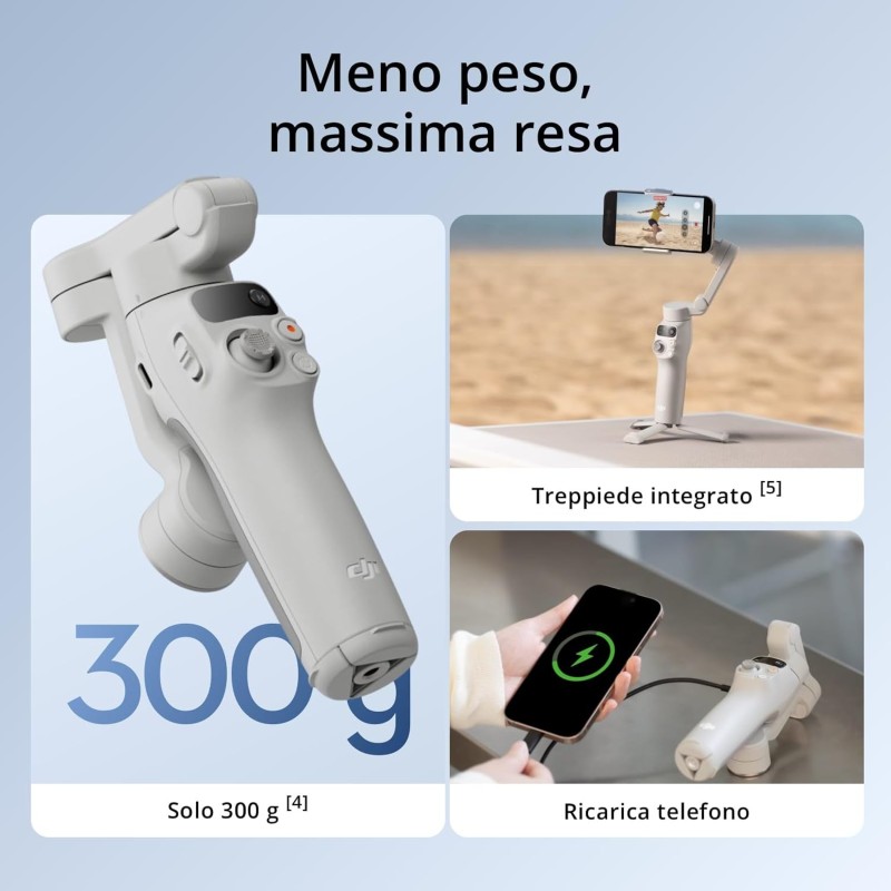 DJI Osmo Mobile 7 Stabilizzatore per iPhone, Android, Treppiede integrato, Ultra-leggero, Stabilizzatore 3 assi per smartphone, ActiveTrack 7.0, ShotGuides, Editing a un tocco, 10 ore di autonomia DJI Osmo Mobile 7 Stabilizzatore per iPhone, Android, Treppiede integrato, Ultra-leggero, Stabilizzatore 3 assi per smartphone, ActiveTrack 7.0, ShotGuides, Editing a un tocco, 10 ore di autonomia
