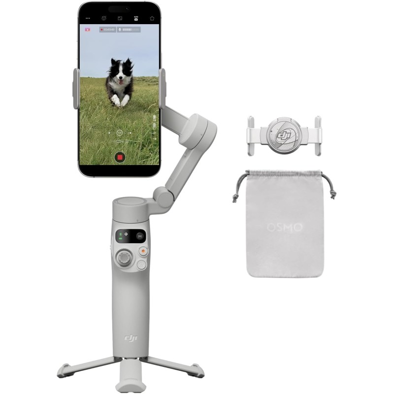 DJI Osmo Mobile 7 Stabilizzatore per iPhone, Android, Treppiede integrato, Ultra-leggero, Stabilizzatore 3 assi per smartphone, ActiveTrack 7.0, ShotGuides, Editing a un tocco, 10 ore di autonomia DJI Osmo Mobile 7 Stabilizzatore per iPhone, Android, Treppiede integrato, Ultra-leggero, Stabilizzatore 3 assi per smartphone, ActiveTrack 7.0, ShotGuides, Editing a un tocco, 10 ore di autonomia