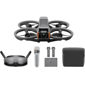 DJI Avata 2 Combo Explorer (tre batterie), drone FPV con fotocamera 4K, esperienza immersiva, paraeliche integrati, FOV da 155°, drone con fotocamera con Goggles Integra e RC Motion 2