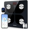 Bilancia Pesapersone Digitale RENPHO Bilancia Impedenziometrica Professionale, Bilancia Smart per iOS e Android, Ricarica USB, 13 Indici, Altamente Preciso,180KG - 280mm/11" Nero-USB