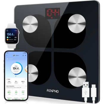 Bilancia Pesapersone Digitale RENPHO Bilancia Impedenziometrica Professionale, Bilancia Smart per iOS e Android, Ricarica USB, 13 Indici, Altamente Preciso,180KG - 280mm/11" Nero-USB Bilancia Pesapersone Digitale RENPHO Bilancia Impedenziometrica Professionale, Bilancia Smart per iOS e Android, Ricarica USB, 13 Indici, Altamente Preciso,180KG - 280mm/11" Nero-USB