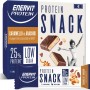 Enervit, Protein Snack con Arachidi e Caramello, Low Sugar, Ricoperta di Cioccolato al Latte, Barrette Proteiche, Ricche in Fibre, Per il Controllo del Peso, Senza Glutine, 8 Barrette da 31g