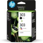HP 303 Nero e Tricromia, 3YM92AE, Confezione da 2 Cartucce Originali, Compatibili con Stampanti Tango e Tango X, Envy 6220, 6230, 7130 e 7830
