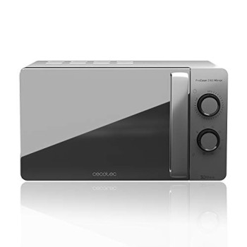 Cecotec Forno a Microonde con Grill ProClean 3160 Mirror da 20 Litri, 700 W con 6 livelli, Grill 800 W Rivestimento Ready2Clean per una migliore pulizia Tecnologia 3DWave Timer Design effetto specchio - 20 L Inox | Porta Specchio