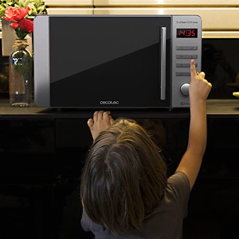 Cecotec Forno a Microonde Proclean 5010 Inox, 20L, Rivestimento Ready2Clean, 700 W, 5 livelli di potenza, Timer 60 min, display a LED, Inox - 20 L Inox