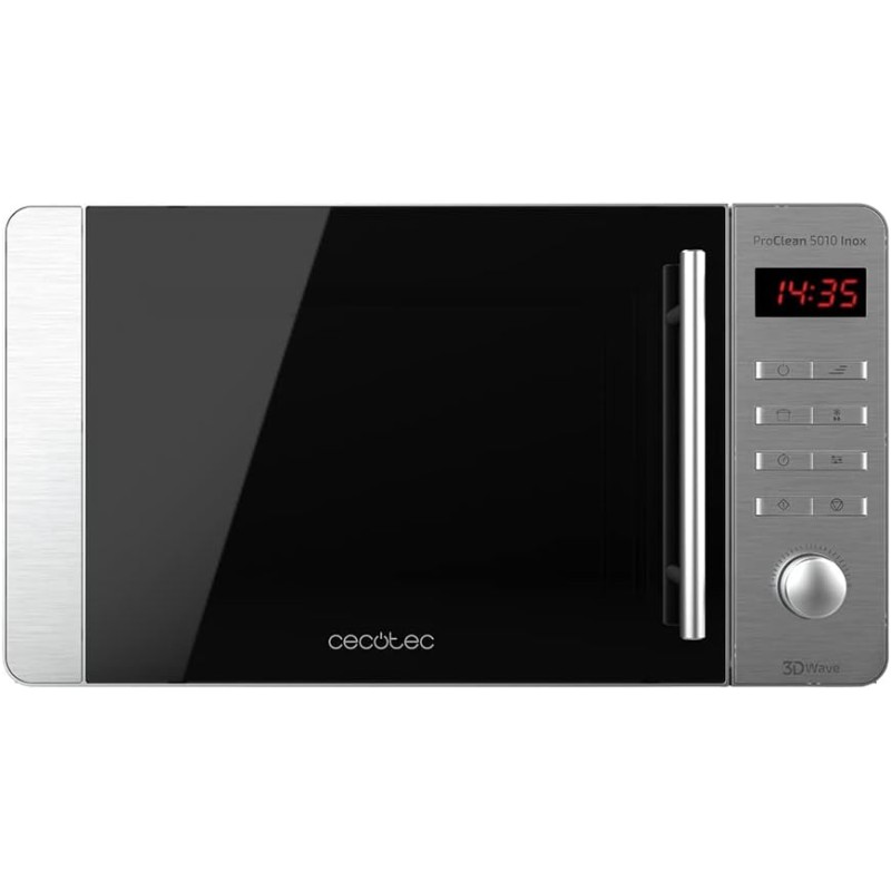 Cecotec Forno a Microonde Proclean 5010 Inox, 20L, Rivestimento Ready2Clean, 700 W, 5 livelli di potenza, Timer 60 min, display a LED, Inox - 20 L Inox
