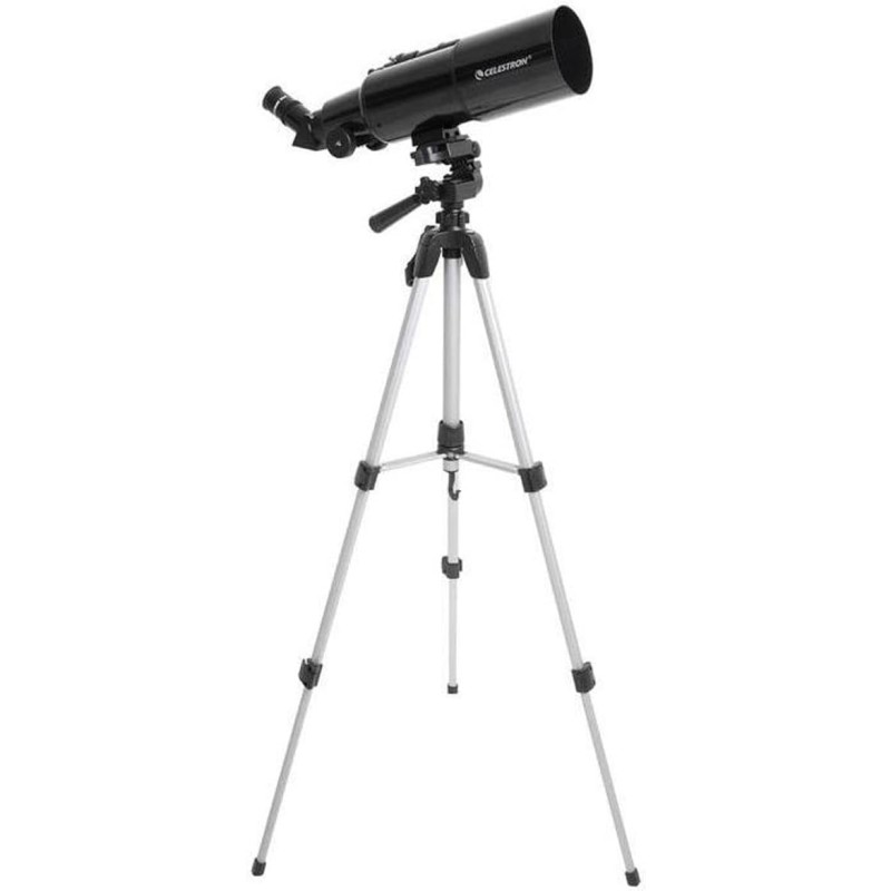 Celestron 22030 Travel Scope Telescopio rifrattore portatile con obiettivo 80mm, ottica in vetro completamente rivestita, pacchetto software di astronomia bonus e adattatore smartphone per digiscopia - 80mm with Software and Smartphone Adapter