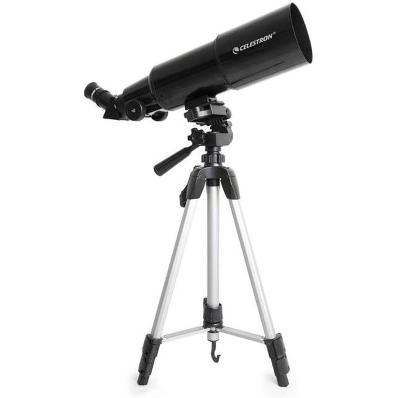 Celestron 22030 Travel Scope Telescopio rifrattore portatile con obiettivo 80mm, ottica in vetro completamente rivestita, pacchetto software di astronomia bonus e adattatore smartphone per digiscopia - 80mm with Software and Smartphone Adapter