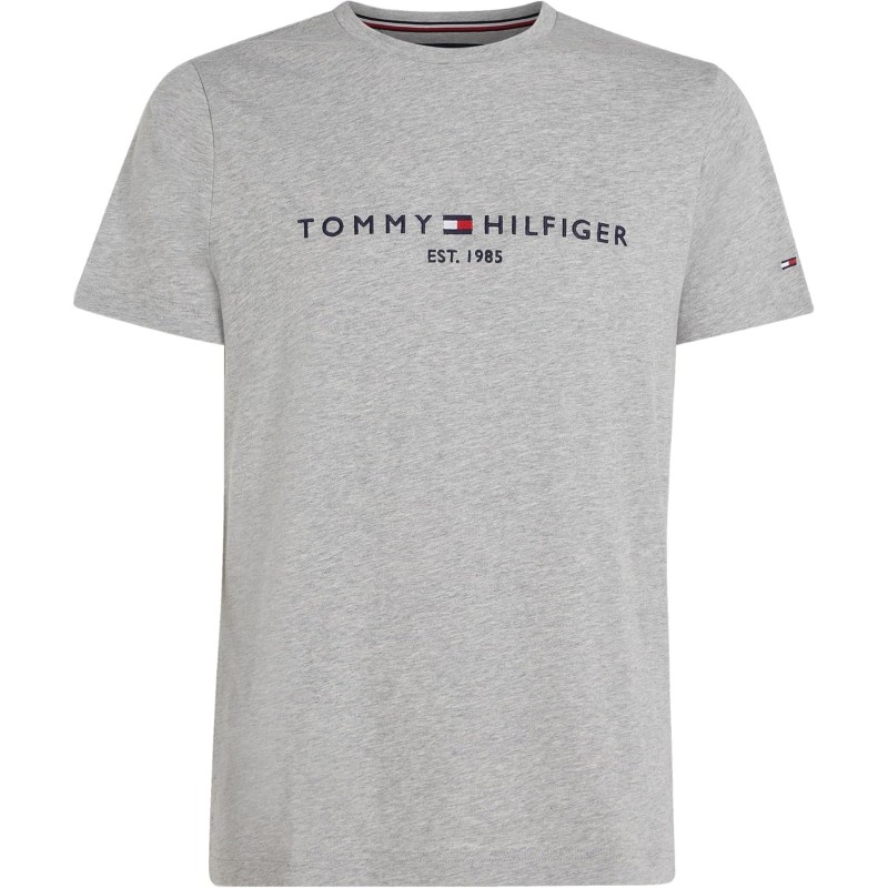 Tommy Hilfiger Uomo T-Shirt Maniche Corte Core Tommy Logo Scollo Rotondo - XL Grigio (Cloud Htr) Tommy Hilfiger Uomo T-Shirt Maniche Corte Core Tommy Logo Scollo Rotondo - XL Grigio (Cloud Htr)