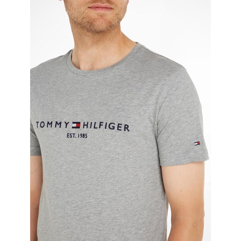 Tommy Hilfiger Uomo T-Shirt Maniche Corte Core Tommy Logo Scollo Rotondo - XL Grigio (Cloud Htr) Tommy Hilfiger Uomo T-Shirt Maniche Corte Core Tommy Logo Scollo Rotondo - XL Grigio (Cloud Htr)