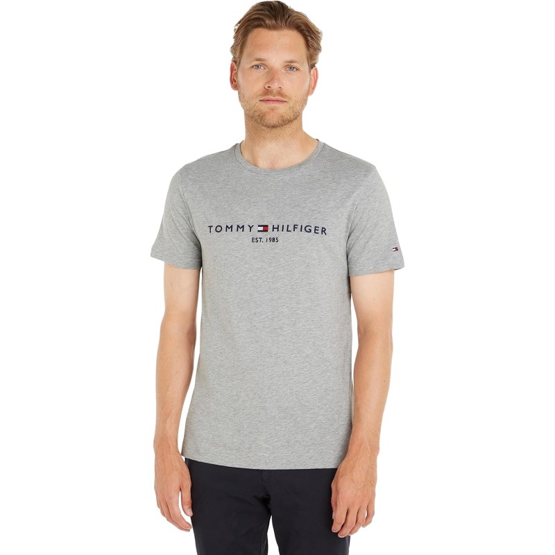 Tommy Hilfiger Uomo T-Shirt Maniche Corte Core Tommy Logo Scollo Rotondo - XL Grigio (Cloud Htr) Tommy Hilfiger Uomo T-Shirt Maniche Corte Core Tommy Logo Scollo Rotondo - XL Grigio (Cloud Htr)