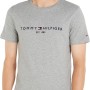 Tommy Hilfiger Uomo T-Shirt Maniche Corte Core Tommy Logo Scollo Rotondo - XL Grigio (Cloud Htr)
