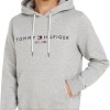 Tommy Hilfiger Uomo Felpa Core Tommy Logo con Cappuccio - L Grigio (Cloud Htr)