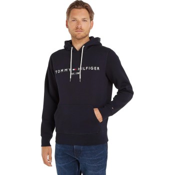 Tommy Hilfiger Uomo Felpa Core Tommy Logo con Cappuccio - XS Blu (Sky Captain)