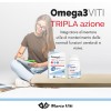 Omega3 Viti Tripla Azione, Integratore ad Alta Concentrazione di Omega-3 per Cuore, Cervello e Vista, Assunzione Giornaliera, 60 Capsule da 700 mg - 60 Unità (Confezione da 1)
