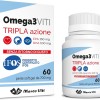 Omega3 Viti Tripla Azione, Integratore ad Alta Concentrazione di Omega-3 per Cuore, Cervello e Vista, Assunzione Giornaliera, 60 Capsule da 700 mg - 60 Unità (Confezione da 1)