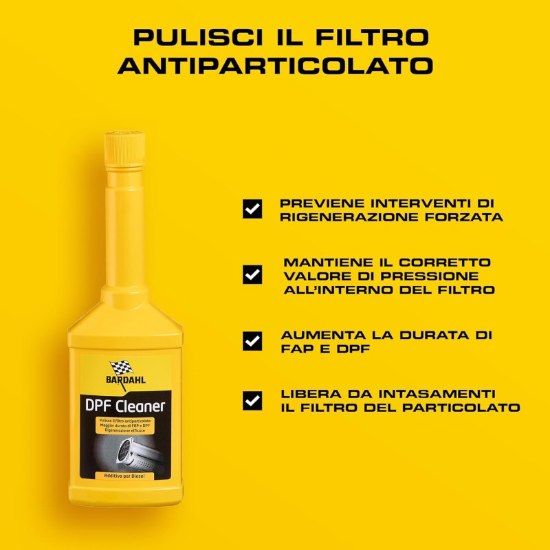 Bardahl - Dpf Cleaner, Additivo per Gasolio, Pulisce e Libera da Intasamenti Il Filtro Antiparticolato, Aumenta la Durata di FAP e Dpf, per Motori Diesel, 250 ml Bardahl - Dpf Cleaner, Additivo per Gasolio, Pulisce e Libera da Intasamenti Il Filtro Antiparticolato, Aumenta la Durata di FAP e Dpf, per Motori Diesel, 250 ml
