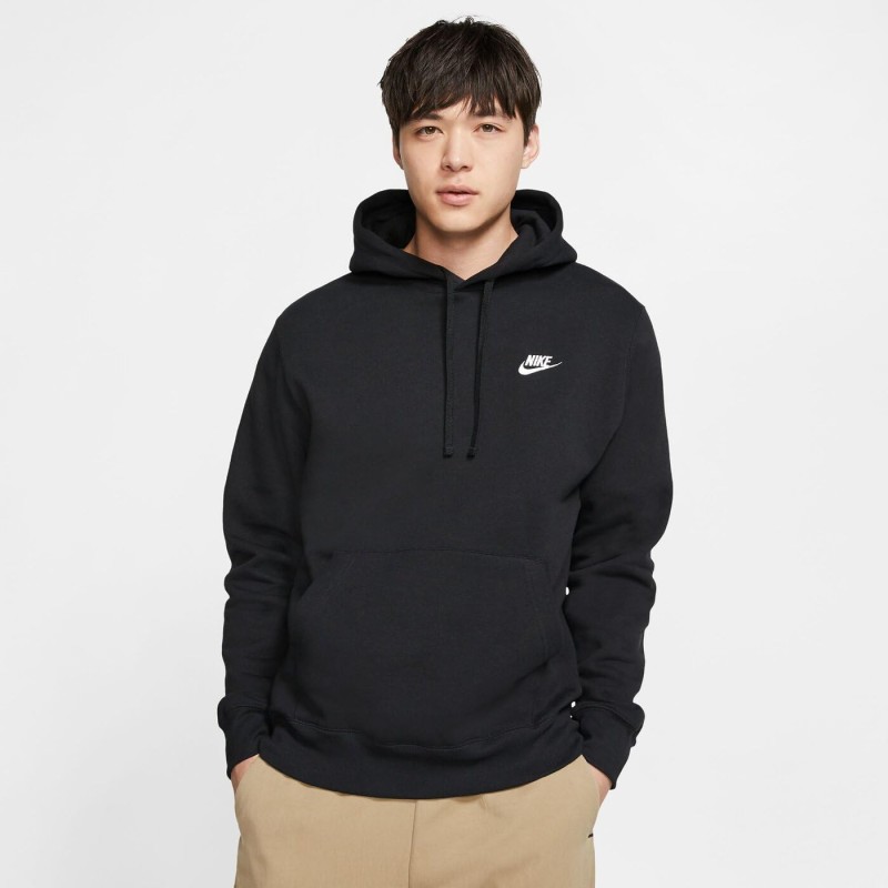 Nike M NSW Club Hoodie Po BB Maglia Lunga Uomo - S Black/Black/(White)