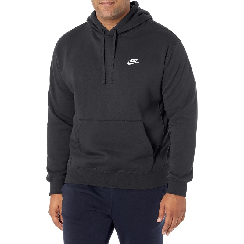 Nike M NSW Club Hoodie Po BB Maglia Lunga Uomo - M Black/Black/(White)