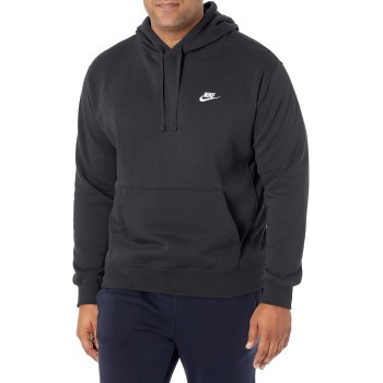 Nike M NSW Club Hoodie Po BB Maglia Lunga Uomo - M Black/Black/(White)