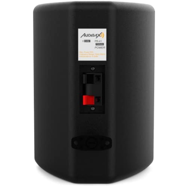 Audibax Pícolo PR-41 - Diffusori Passivi da Scaffale HiFi - Coppia di Altoparlanti Stereo a 2 Vie - Rinforzo 75W - Montaggio a Parete Incluso - Altoparlanti con Woofer da 4" - Suono Surround - Nero