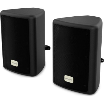 Audibax Pícolo PR-41 - Diffusori Passivi da Scaffale HiFi - Coppia di Altoparlanti Stereo a 2 Vie - Rinforzo 75W - Montaggio a Parete Incluso - Altoparlanti con Woofer da 4" - Suono Surround - Nero