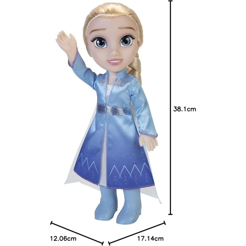 Frozen 2 – bambola Elsa Adventure 38 cm, estremamente dettagliata, indossa abiti da sogno ispirati al film ed è dotata di occhi scintillanti grazie al Royal Reflection Eyes