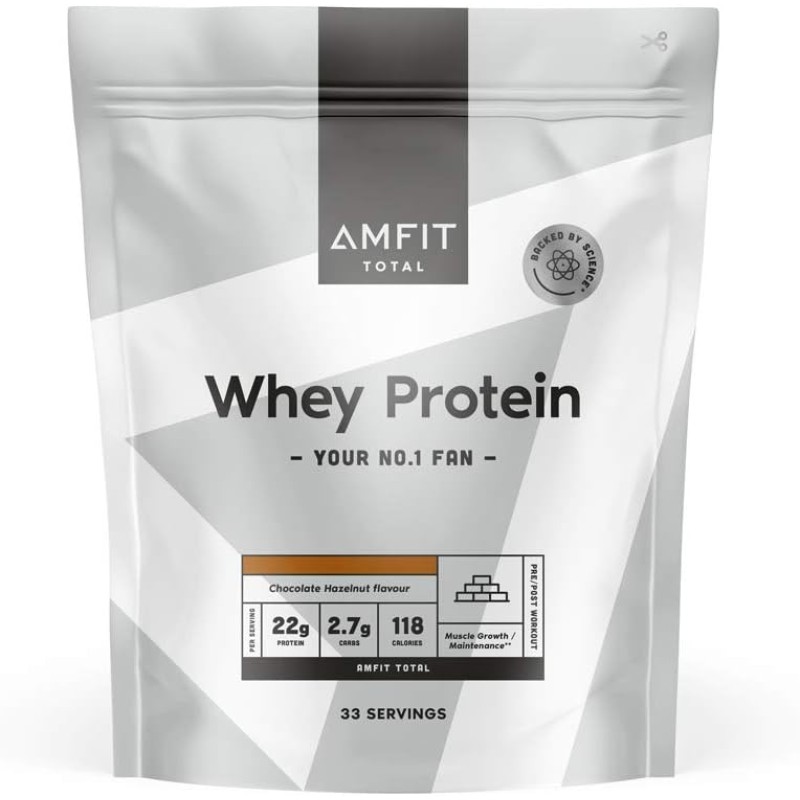 Amfit Nutrition Whey Protein Powder 1kg Chocolate Hazelnut - 1 kg (Confezione da 1)