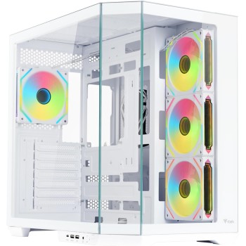 Itek Case DARK CAVE AKU - Gaming Tower - ATX - 4x12cm ARGB fan - USB3 & Type-C - parete laterale e frontale in vetro temperato - Ed. Bianca