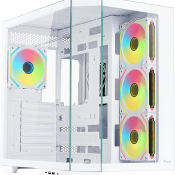 Itek Case DARK CAVE AKU - Gaming Tower - ATX - 4x12cm ARGB fan - USB3 & Type-C - parete laterale e frontale in vetro temperato - Ed. Bianca