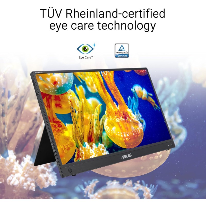 ASUS ZenScreen Touch MB16AMTR Monitor Portatile da 16” pollici (15,6) IPS FHD (1920x1080), Batteria Integrata, Mini-HDMI, Tecnologia Anti-sfarfallio e Filtro Luci Blu, Nero ASUS ZenScreen Touch MB16AMTR Monitor Portatile da 16” pollici (15,6) IPS FHD (1920x1080), Batteria Integrata, Mini-HDMI, Tecnologia Anti-sfarfallio e Filtro Luci Blu, Nero