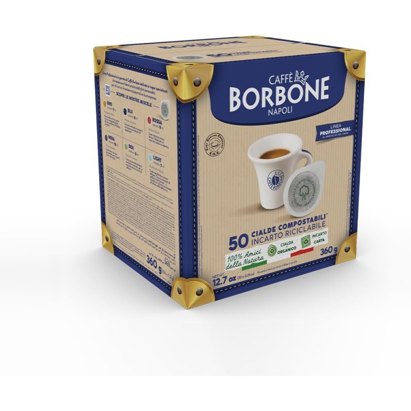 CAFFÈ BORBONE Cialda Compostabile, Miscela Decaffeinata - 50 Cialde - Sistema ESE - Miscela Decaffeinata CAFFÈ BORBONE Cialda Compostabile, Miscela Decaffeinata - 50 Cialde - Sistema ESE - Miscela Decaffeinata