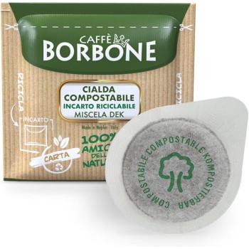 CAFFÈ BORBONE Cialda Compostabile, Miscela Decaffeinata - 50 Cialde - Sistema ESE - Miscela Decaffeinata