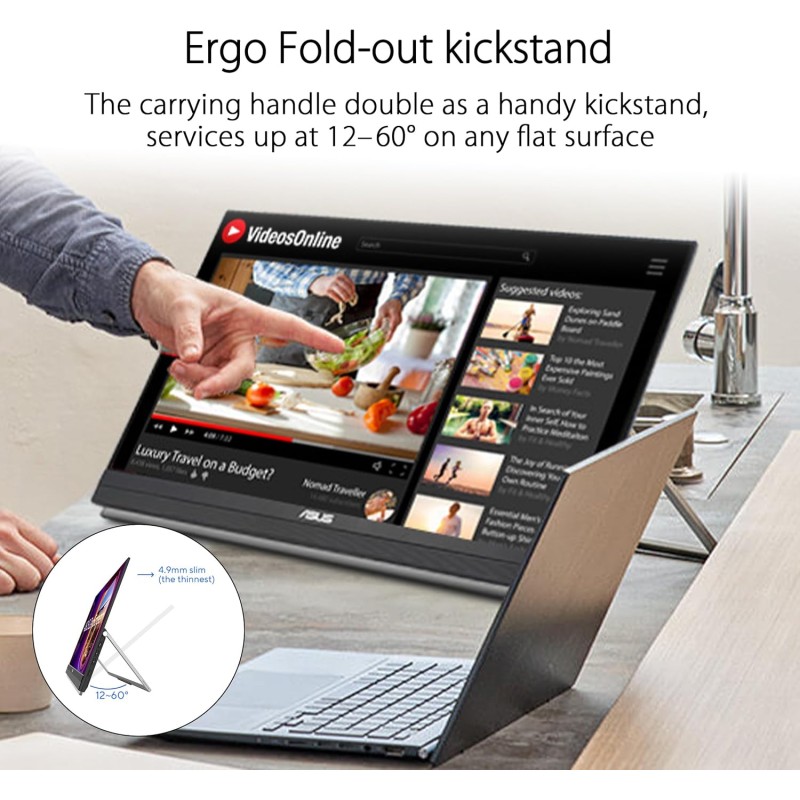 ASUS ZenScreen MB229CF Monitor Portatile da 22” pollici (21.5), FHD (1920x1080), Tecnologia IPS, Frequenza 100 Hz, USB-C PD 60W, Speaker Audio 2.1 con Subwoofer, Maniglia di Trasporto, Nero ASUS ZenScreen MB229CF Monitor Portatile da 22” pollici (21.5), FHD (1920x1080), Tecnologia IPS, Frequenza 100 Hz, USB-C PD 60W, Speaker Audio 2.1 con Subwoofer, Maniglia di Trasporto, Nero