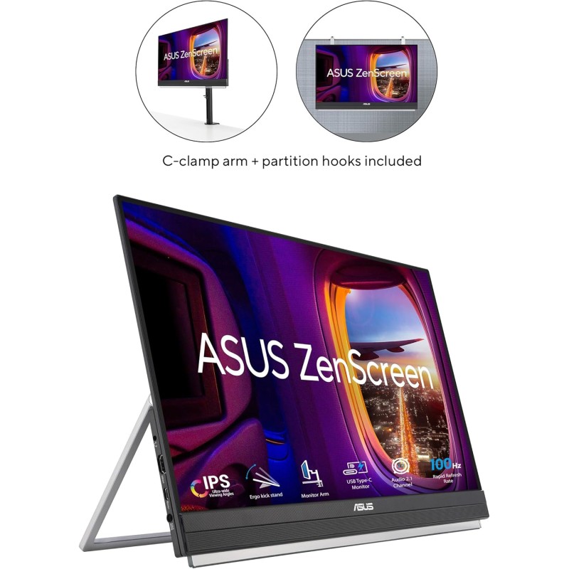 ASUS ZenScreen MB229CF Monitor Portatile da 22” pollici (21.5), FHD (1920x1080), Tecnologia IPS, Frequenza 100 Hz, USB-C PD 60W, Speaker Audio 2.1 con Subwoofer, Maniglia di Trasporto, Nero ASUS ZenScreen MB229CF Monitor Portatile da 22” pollici (21.5), FHD (1920x1080), Tecnologia IPS, Frequenza 100 Hz, USB-C PD 60W, Speaker Audio 2.1 con Subwoofer, Maniglia di Trasporto, Nero
