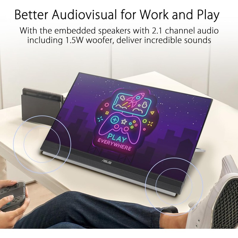 ASUS ZenScreen MB229CF Monitor Portatile da 22” pollici (21.5), FHD (1920x1080), Tecnologia IPS, Frequenza 100 Hz, USB-C PD 60W, Speaker Audio 2.1 con Subwoofer, Maniglia di Trasporto, Nero ASUS ZenScreen MB229CF Monitor Portatile da 22” pollici (21.5), FHD (1920x1080), Tecnologia IPS, Frequenza 100 Hz, USB-C PD 60W, Speaker Audio 2.1 con Subwoofer, Maniglia di Trasporto, Nero