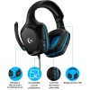Logitech G G432 Cuffie Gaming Cablate, Audio Surround 7.1, DTS: x 2.0, Driver 50 mm, ‎Jack USB 3.5 mm, Microfono Flip-to-Mute, Leggere, PC/Mac/Xbox One/PS4/Nintendo ‎Switch, Nero/Blu